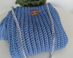 Bolsa Clutch Crochê Fio de Malha-