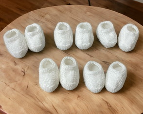 5 Pares de Sapatinho para Bebê na Cor Branco
