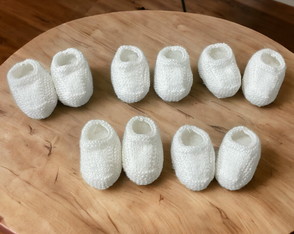 5 Pares de Sapatinho para Bebê na Cor Branco