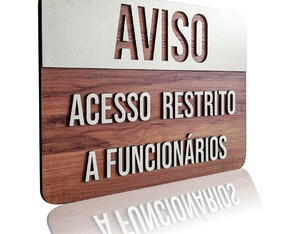 Placa de Sinalização | Aviso - mdf 30x21cm Ref.: Cl0008a