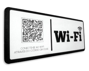 Placa de Sinalização | Uso de Wi-fi - Qr Code Ref.: Fl0089-p