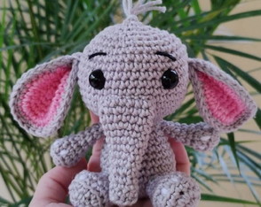 Elefante Safári Amigurumi Crochê