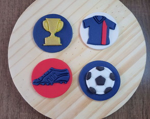 Apliques Doces 5 cm Futebol