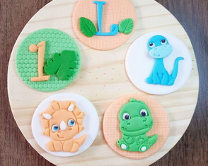 Kit 25 Apliques Doces Tema Dinossauros Baby