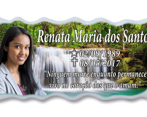 Placa Porcelana Pergaminho 11x25 p/ Túmulo Jazigo Cemitério