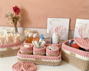 Kit Higiene de Crochê para Bebê 7 Peças