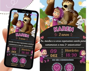 Convite Interativo Marsha e o Urso