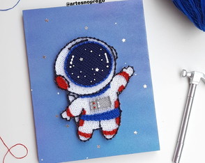 Quadro Astronauta em String Art