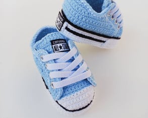 Tênis de Crochê para Bebê Cano Curto