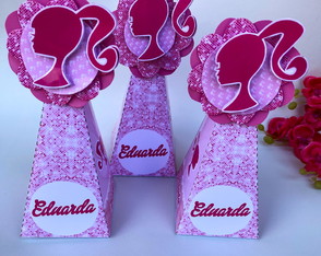 Caixa Piramide Personalizada- Barbie