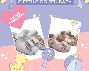 Sapatinho de Bebe de Menina Sapatilha Feminina para Batizado