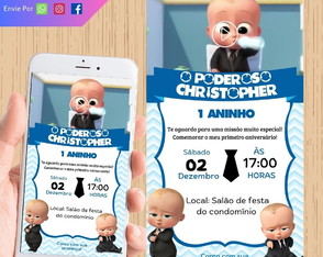 Convite Digital Animado com Vídeo Poderoso Chefinho 02