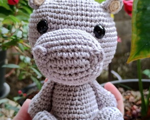 Hipopótamo Baby Safári Amigurumi Crochê