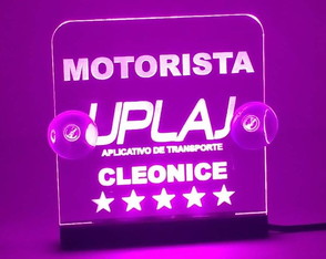 Luminária p/ Motorista de App Personalizada com Cabo Usb