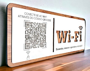 Placa de Sinalização | Uso de Wi-fi - Qr Code Ref.: Fl0089-a