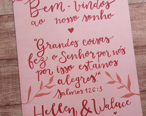 Placa para Casamento mdf 60x40cm