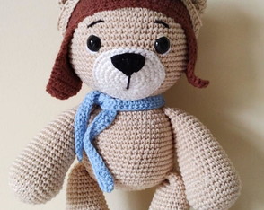 Ursinho Urso Aviador Amigurumi Crochê