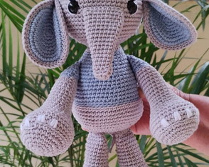 Elefante Tiquinho Amigurumi Crochê