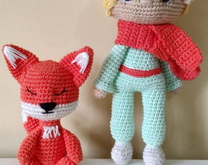 Kit Senhor Raposa e Pequeno Príncipe Amigurumi Crochê