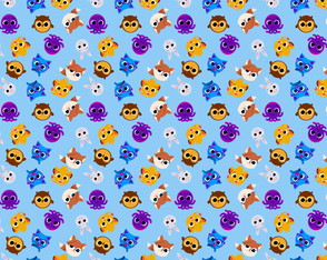 Tecido Bolofofos F. Azul Corte Costura - 140 cm x 100 Cm.