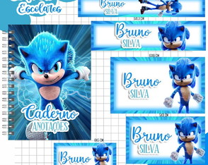 Arquivo de Corte Etiquetas Escolares Sonic