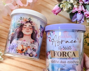 Caneca ou Porta Canetas em Acrílico Dia das Mulheres