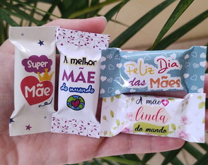 100 Balas Personalizadas Dia das Mães Sortidas