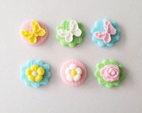 Kit 30 Apliques 2,5 cm Brigadeiro Jardim/borboletas