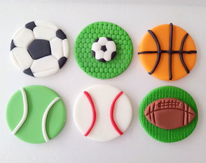 Apliques Doces 5 cm Tema Bolas Esportivas