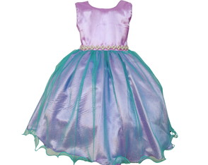 Vestido de Festa Infantil Sereia Ariel Glitter Luxo