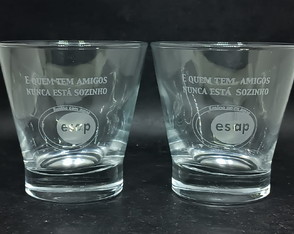 12 Copo em Vidro para Caipirinha/drink Personalizado à Laser