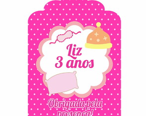 Tag de Agradecimento Personalizada - Festa do Pijama