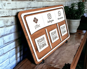 Placa Pix 3 Qr Code | mdf 30x21cm Ref.: Dv0587