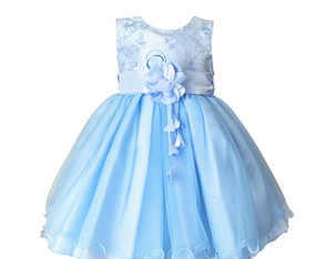 Vestido de Festa Infantil Azul Bebe