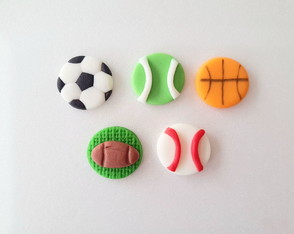 Apliques Doces 2,5 cm Tema Bolas Esportivas