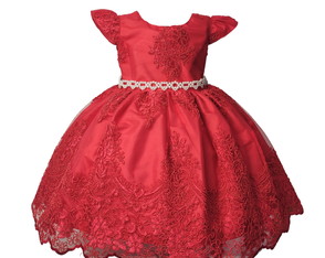 Vestido de Festa Infantil Princesa Realeza Vermelho Luxo