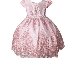 Vestido de Festa Infantil Princesa Realeza Rosa Luxo