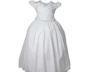 Vestido de Festa Infantil Branco Daminha Longo