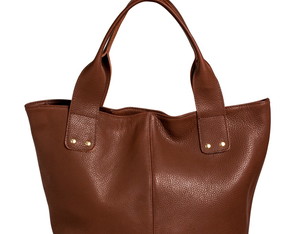 Bolsa Grande Feminina B01 Couro Legítimo Artesanal Chocolate