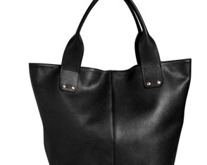 Bolsa Grande Feminina B01 Couro Legítimo Artesanal Preto