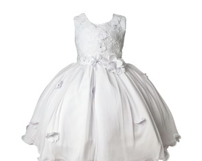 Vestido Infantil Daminha Branco Flores Regata