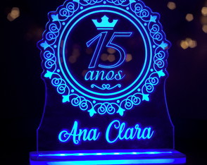 Luminária 15 Anos Personalizada - Topo De Bolo