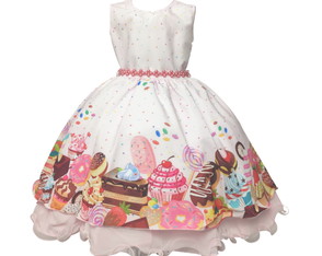 Vestido de Festa Infantil Mundo dos Doces