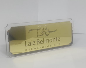 Placa de Identificação Acrílico 15x6cm Personalizada a Laser