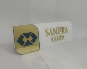 Placa de Identificação Acrílico 25x8cm Personalizada a Laser