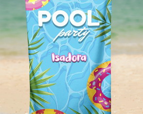 Toalha de Paia Festa na Piscina Pool Party Pool32