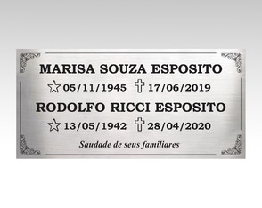 Placa Túmulo em Aço Inox 25x12cm