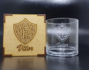 Kit Copo de Whisky + Caixa Gravada a Laser