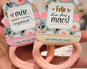 Card com Xuxinha de Cabelo Dia das Mães