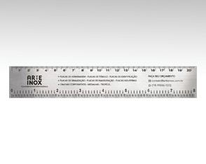 50 Réguas 20cm Personalizadas em Aço Inox